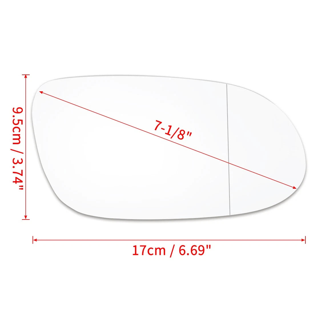 Mirror Glass for Mercedes CLK SL SLK AMG Right Passenger Side (With Adhesive)