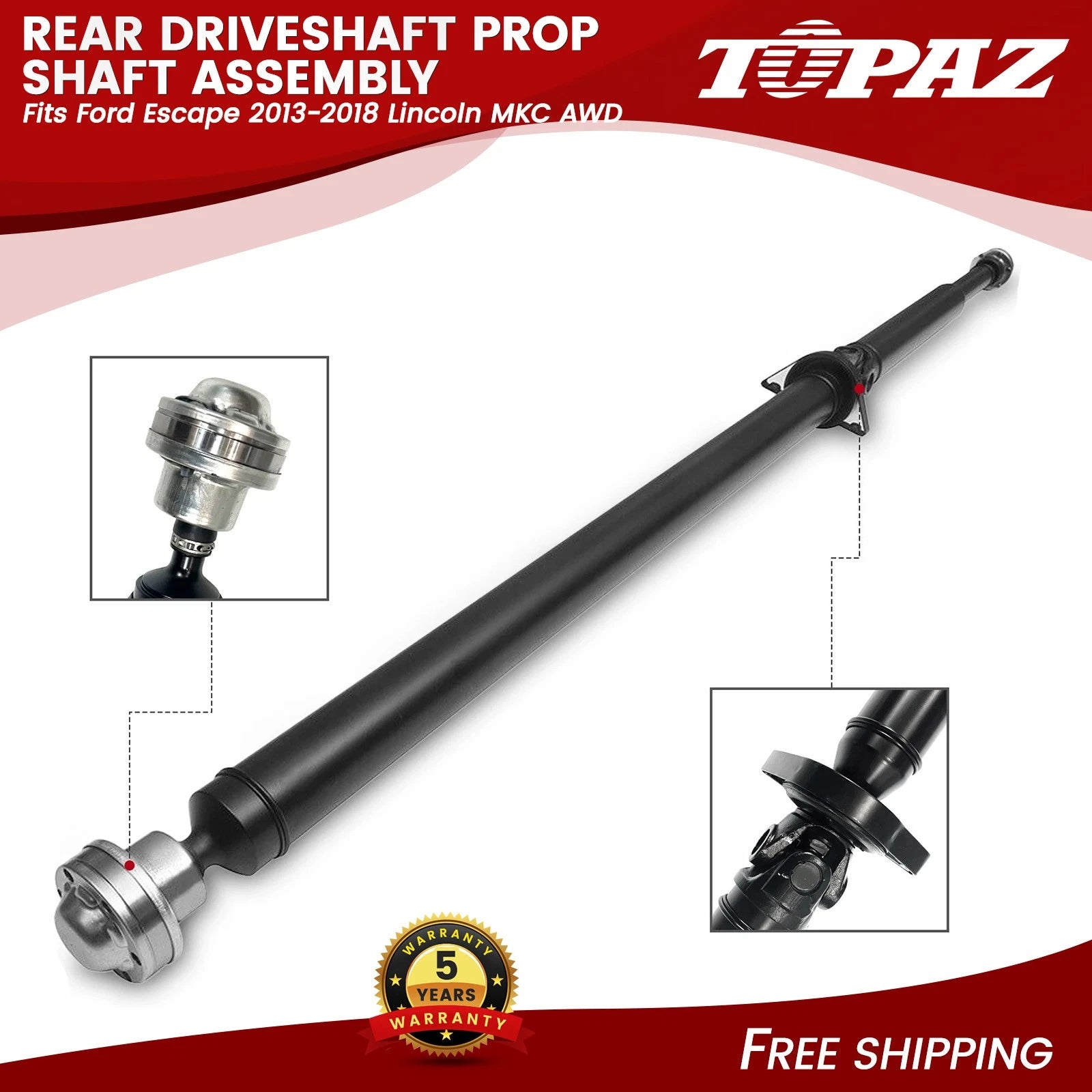 Rear Driveshaft Assembly for Ford Escape, Lincoln MKC (2013–2018) AWD