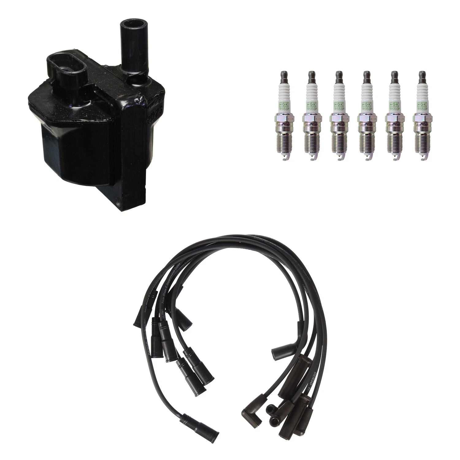Denso Ignition Coil Wires & NGK Platinum Spark Plugs Kit for Savana 1500 (1996–2020)