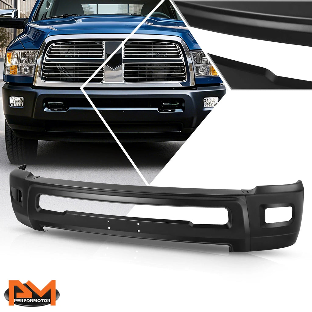 Front Bumper Face Bar for Dodge Ram 2500 3500 (2010–2018) w/ Fog Light Holes Black