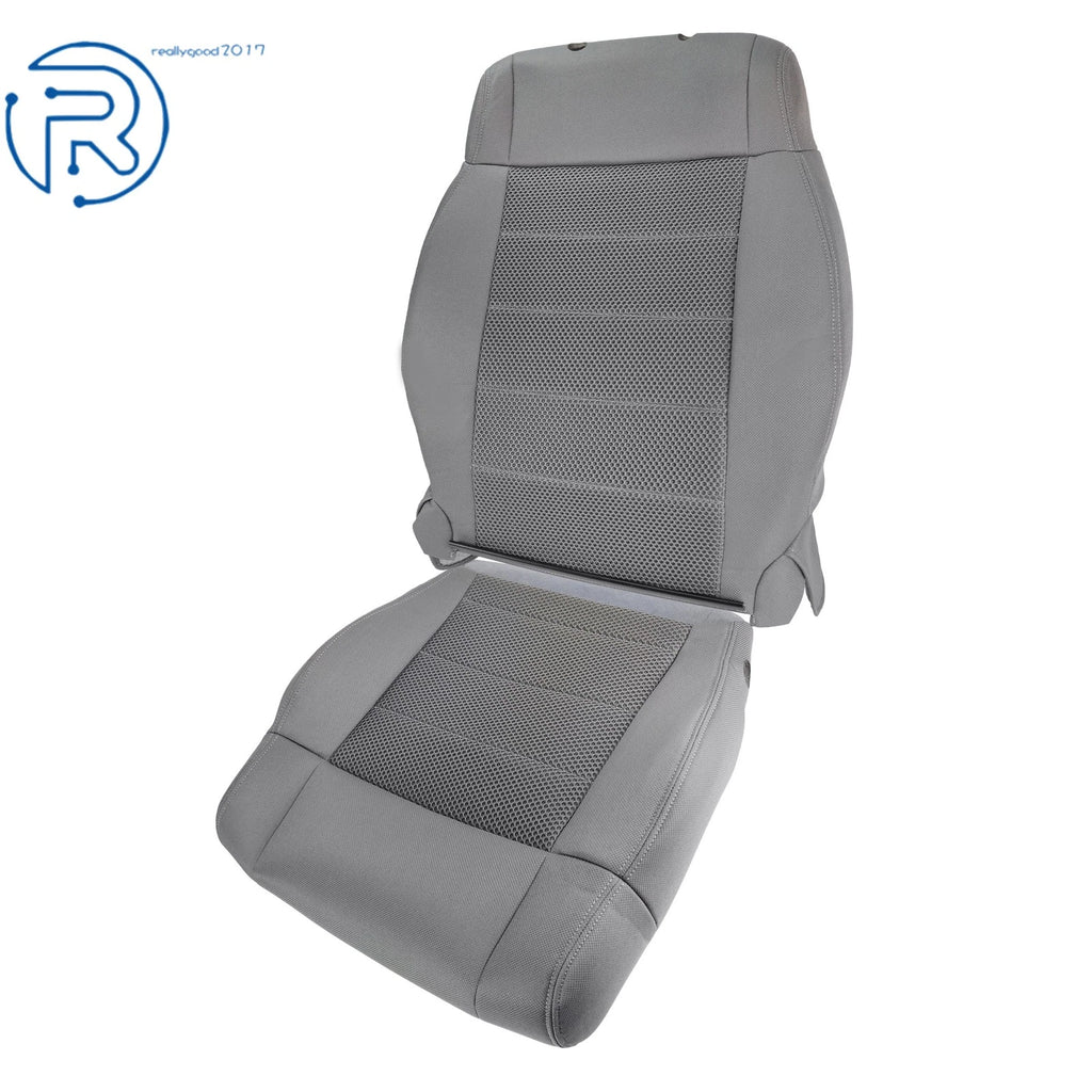 Set of 2 Front Driver Left & Right Seat Covers for Jeep Wrangler (2007-2012) Gray