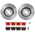 Brembo Front Brake Kit for Mercedes R230 (2003–2012) - Drilled Rotors, Ceramic Pads
