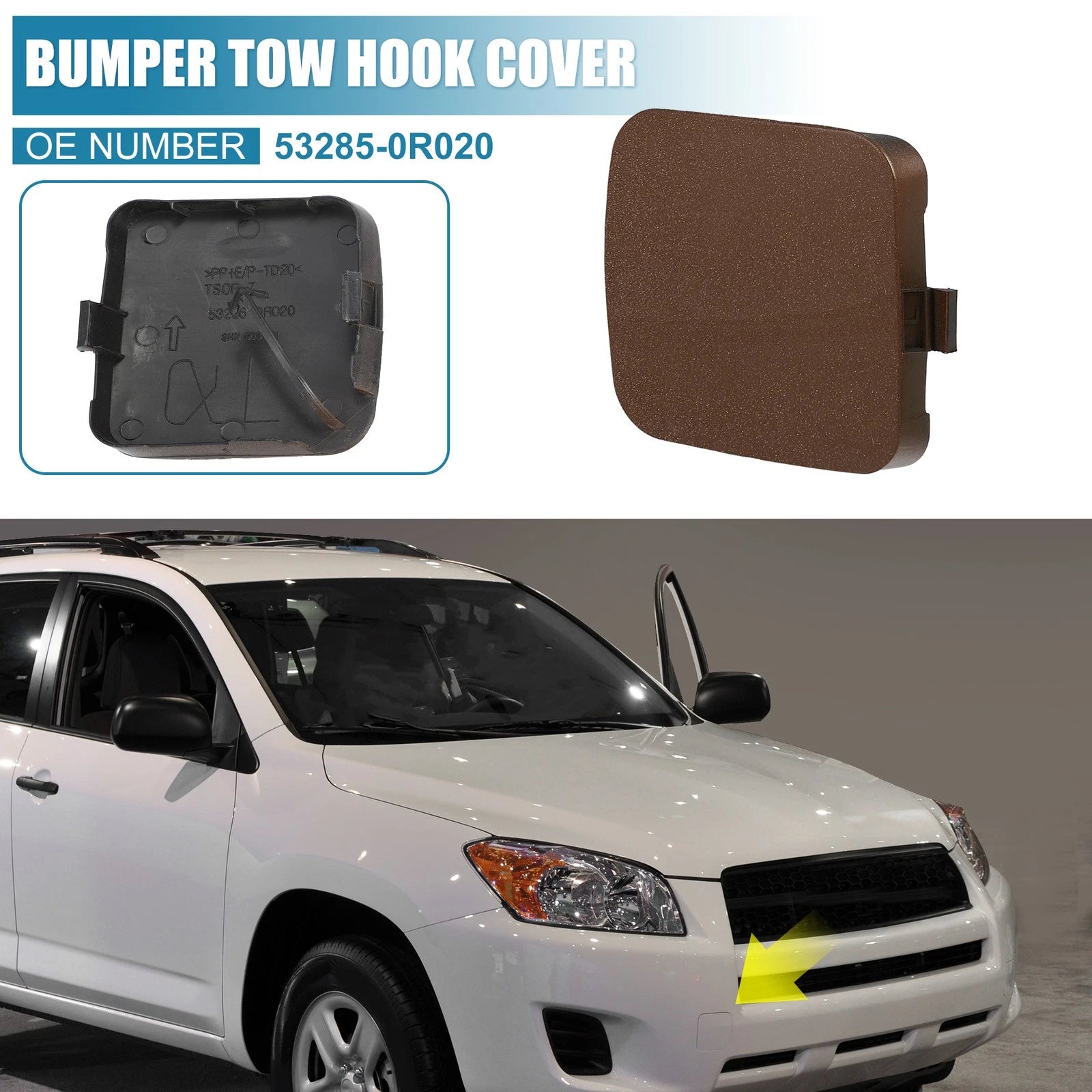 1 Pair Front Tow Hook Cap 53285-0R020 for Toyota RAV4 (2009–2012)