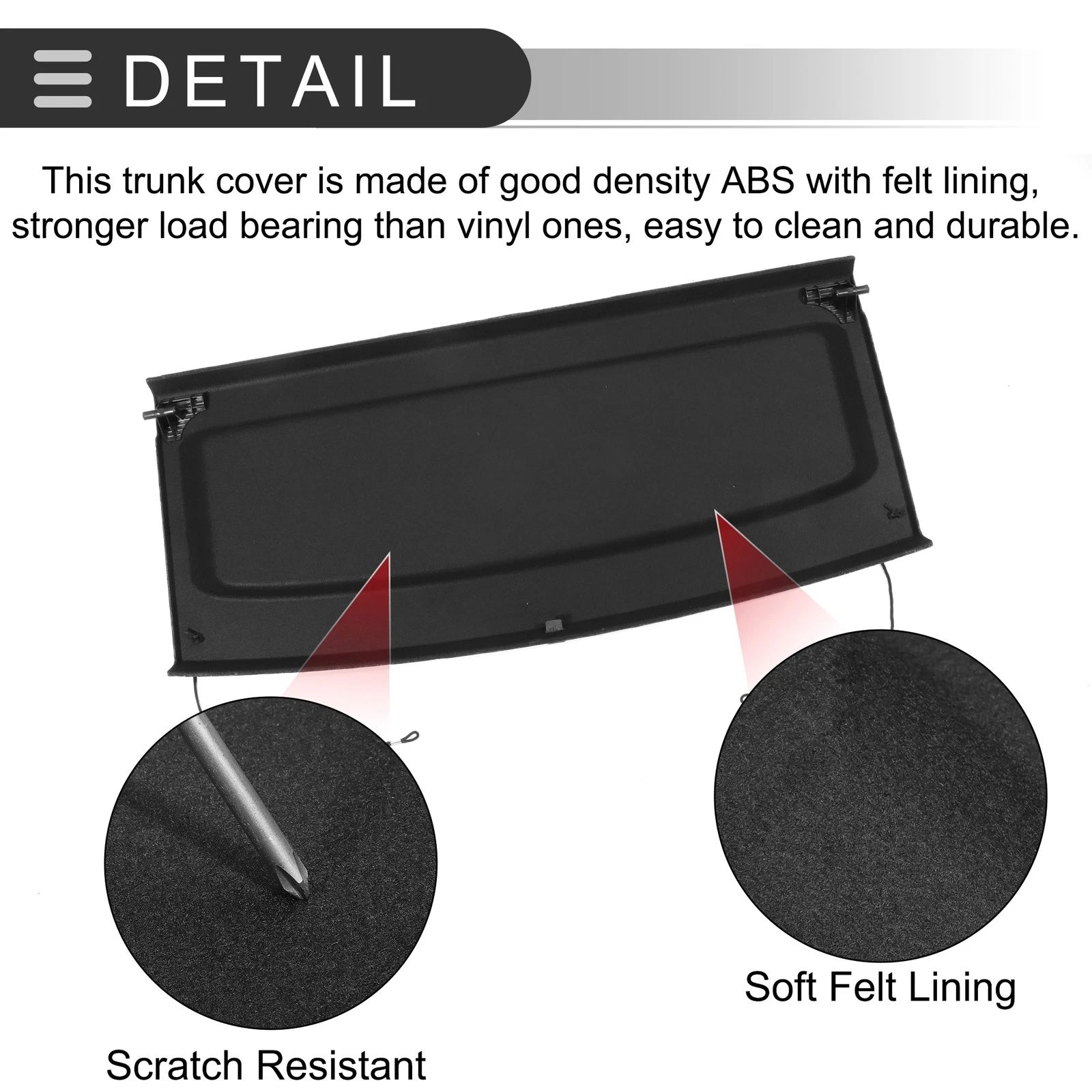 Parcel Shelf Boot Load Cover for Volkswagen Polo (2011–2018) Black