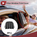 8 Pcs Car Door Pillar Window Trim for Toyota Venza (2016–2024) Black