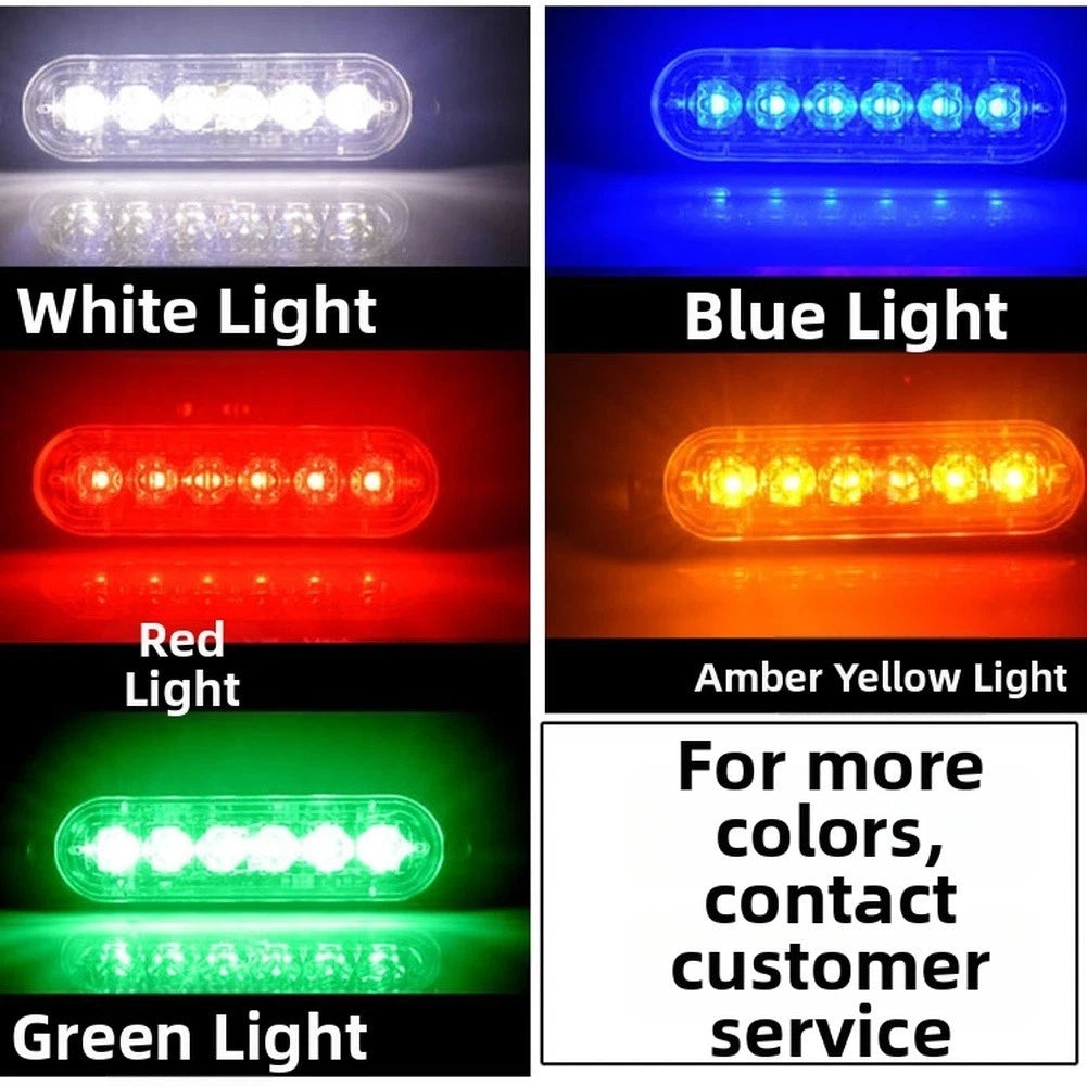 6 LED Side Marker Light for Trucks Cars Boats (12V 24V)