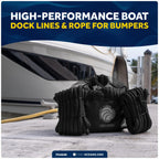 Set of 4 Fender Lines 3/8" x 6' with 5" Eyelet - Black Double Braid Nylon