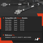 2X Front Inner Tie Rod for Nissan Quest (2004-2009)