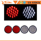 4x 4" Round LED Stop Turn Tail Brake Lights for Kenworth Peterbilt (24V)