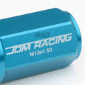 Set of 20 M12X1.5 Sky Blue Aluminum Lug Nuts with Caps for JDM Vehicles