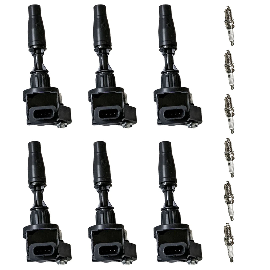 Set of 6 Ignition Coils & Iridium Spark Plugs for Cadillac ATS CT6 CTS XT5 (2013–2020)