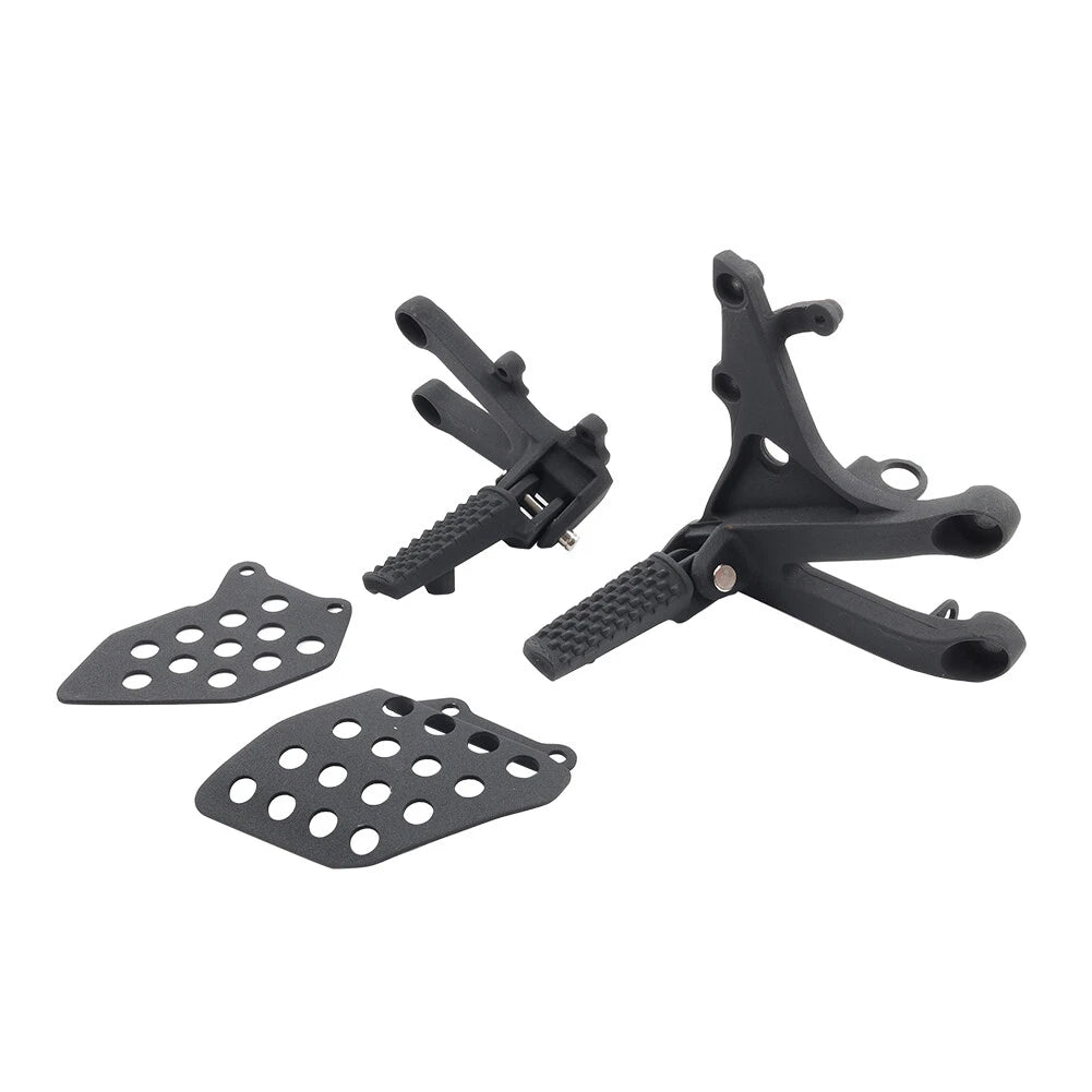 Set of 2 Black Front Driver Footrest Brackets for Honda CBR600RR (2007–2024)