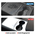 Matte White Center Console Wrap Cover Sticker Decoration for Tesla Model 3/Y (2021-2025)