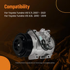 A/C Compressor for Toyota Tundra V8 4.6L (2010–2019)