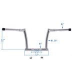 12" Rise Chrome Mini Ape Handlebar for Harley Dyna Softail Touring