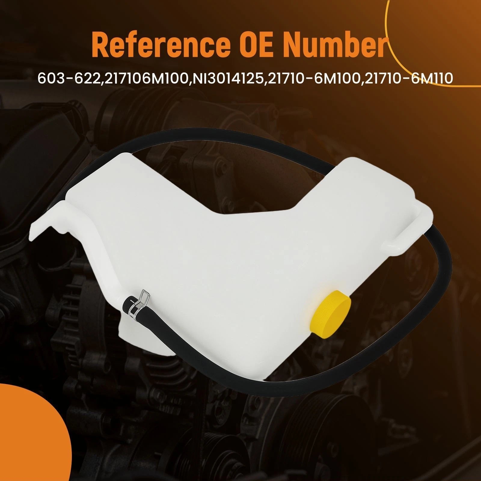Engine Coolant Expansion Tank with Cap for Nissan Sentra L4 (1999-2003)