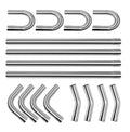 16Pcs Stainless Steel Exhaust Tubing Pipe Kit 2"/2.25"/2.5"/3"/3.5" OD