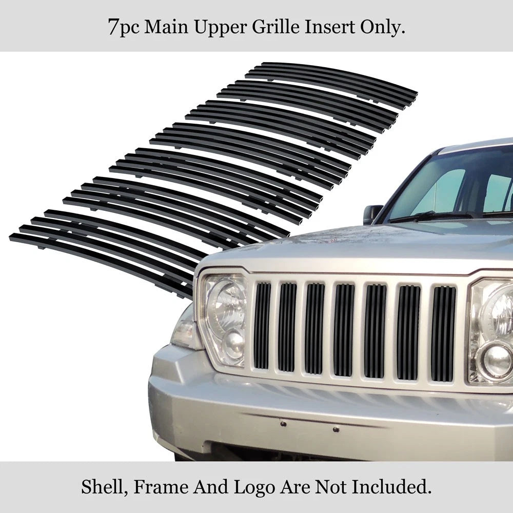 Upper Black Billet Grille Insert for Jeep Liberty (2008-2012)