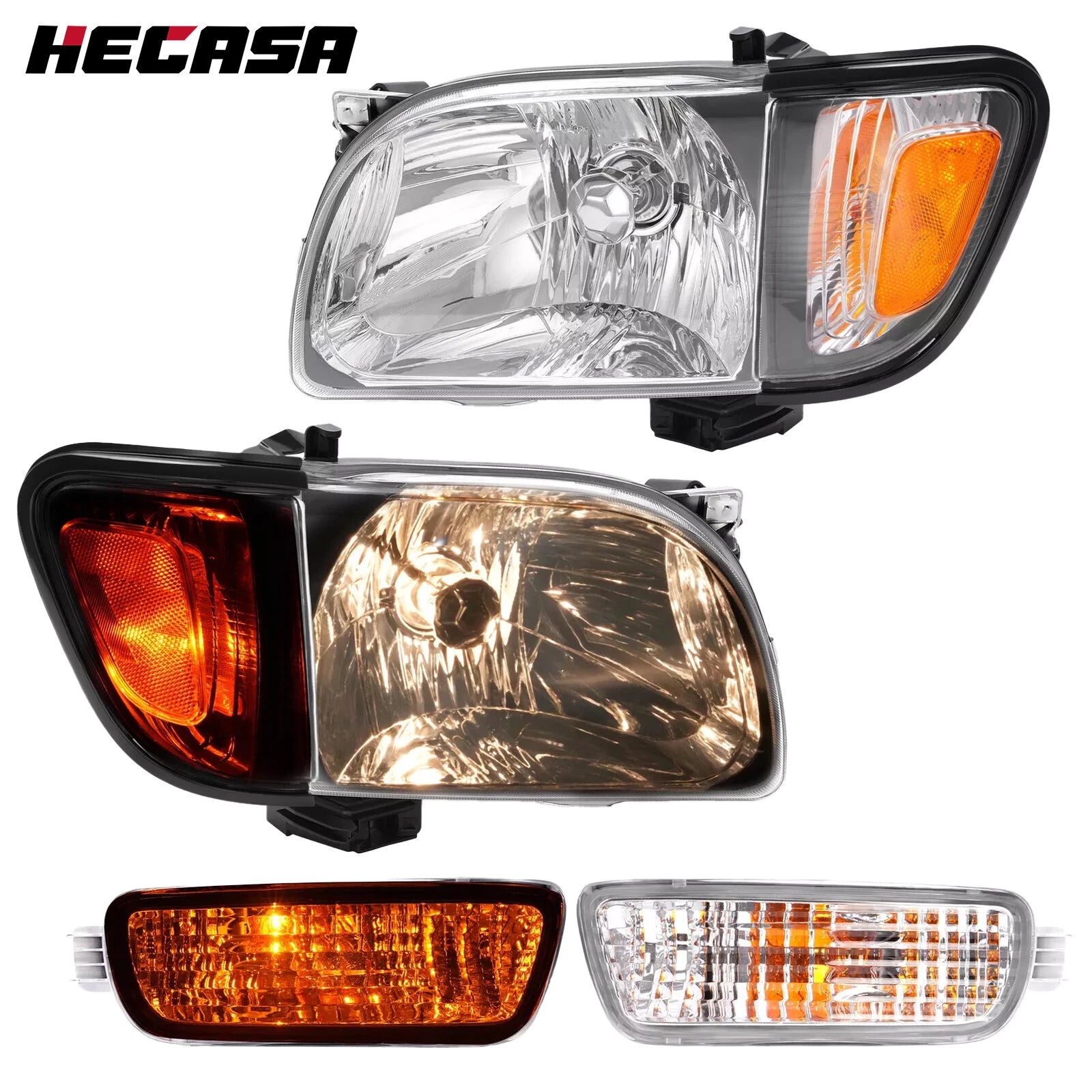 Headlight and Corner Signal Light Set for Toyota Tacoma (2001–2004)