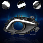 Clear Lens Front Bumper Fog Light Bezel Cover with LED DRL for Mazda 6 (2014–2016)