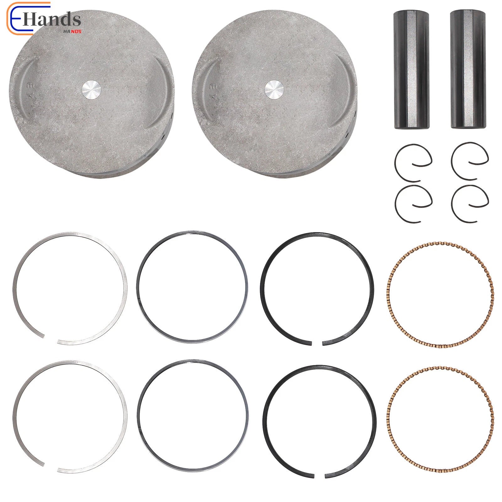 2X Crankshaft Engine Piston for Yamaha XV750 (1981–1990) 4X7-11637-00-00, 4X7-11635-00-00
