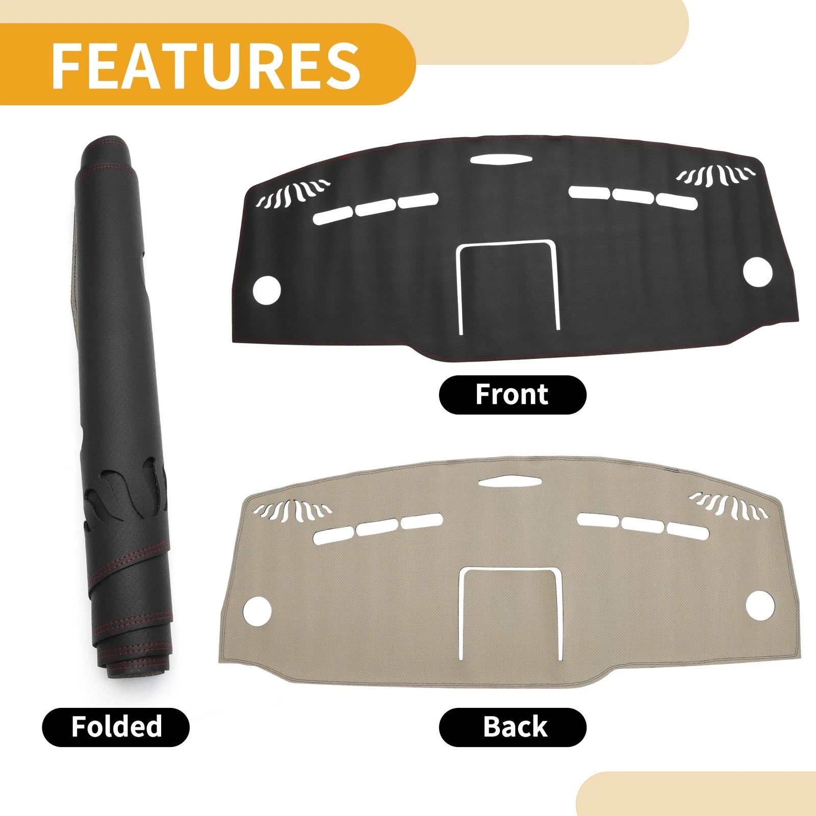 Dashboard Cover for Mercedes-Benz Vito (2015–2020) Dash Mat Black Red
