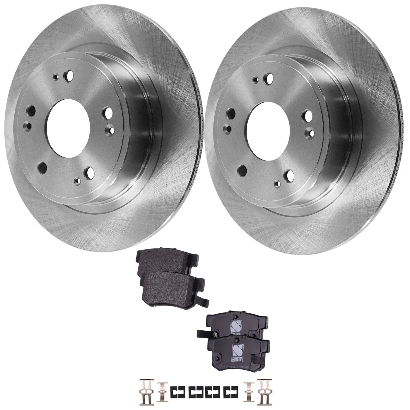 Set of 2 Brake Rotors and Pads for Honda Accord (2005–2007) Rear FWD
