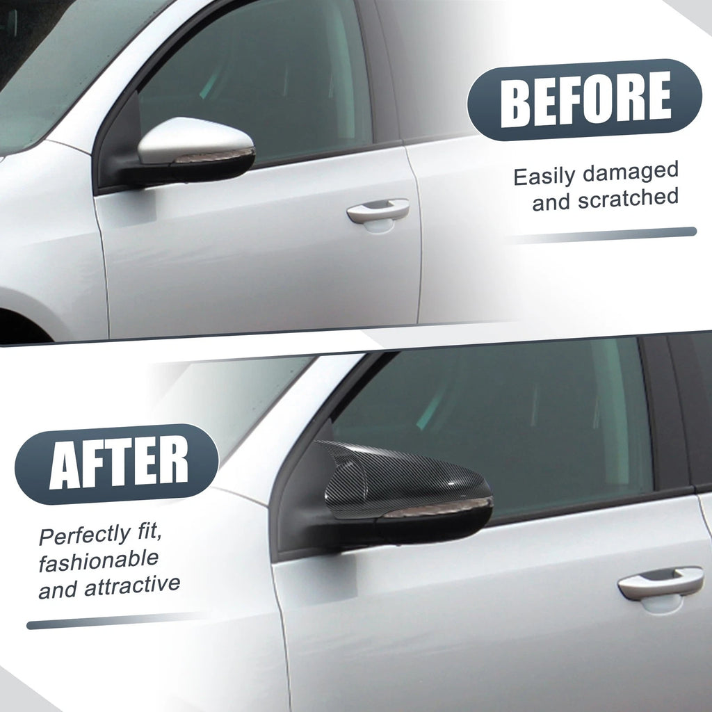 Pair Rearview Mirror Cover Overlay for Volkswagen Golf 6 (2009–2013)