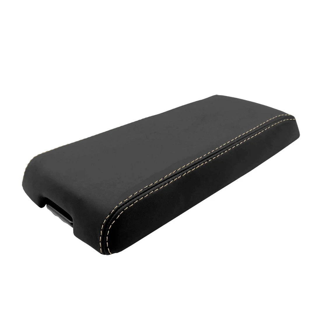 Leather Synthetic Console Armrest Cover for Dodge Nitro (2007–2011) Beige Stitch