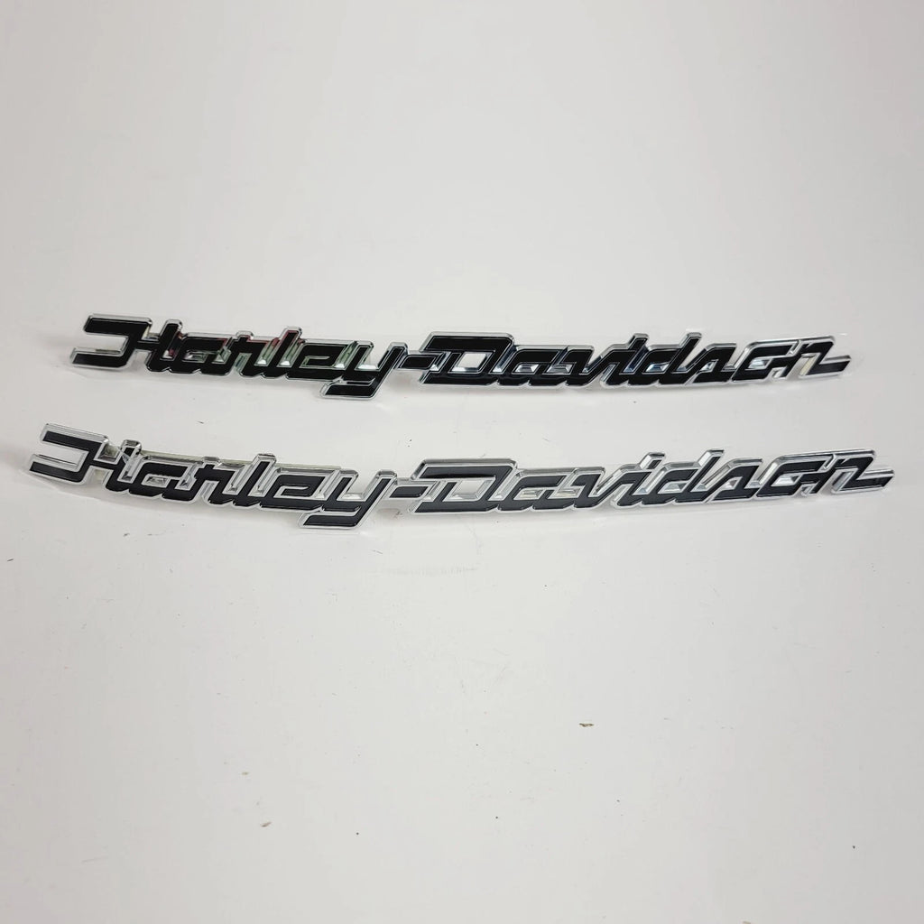 Set of 2 Chrome & Black Fuel Tank Emblems for Harley Davidson Touring (2008–2023)
