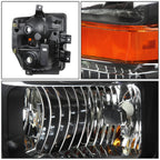 Pair of Black/Amber Corner Headlight Lamps for Ford Super Duty (2008–2010)