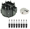 Distributor Rotor Cap & Spark Plugs Kit for Chevy C10 GMC C1500 K1500 (1973–1995)