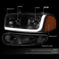 LED Tube Tinted/Amber Headlights for GMC Sierra (2001–2007)