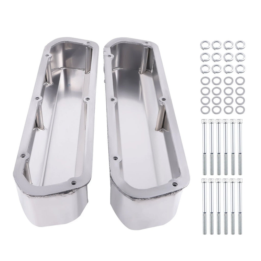 Fabricated Aluminum Covers for Ford 260-351W V8 (Polished, w/ Mounting Hardware)