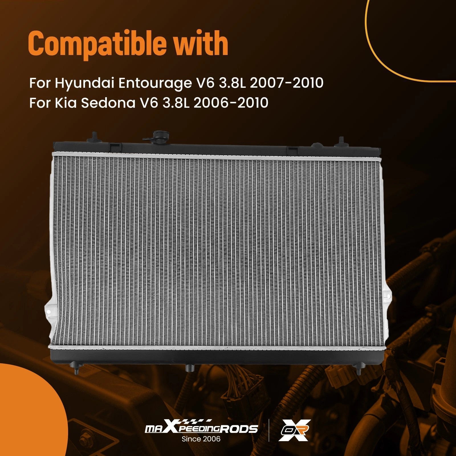 Radiator for Hyundai Entourage/Kia Sedona 3.8L V6 (2006–2010) 253104D902