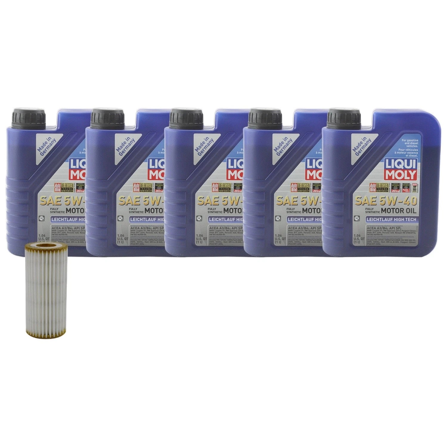 5L Liqui Moly Leichtlauf 5W40 Engine Oil Change Kit for Audi A6 Quattro (2005–2011)
