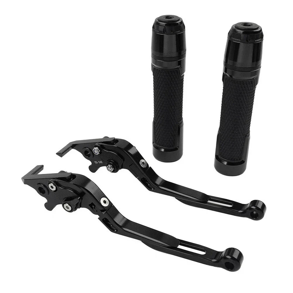 Black Extendable Brake Clutch Lever Grip Set for Honda CB1100 CB1300 (2013-2023)
