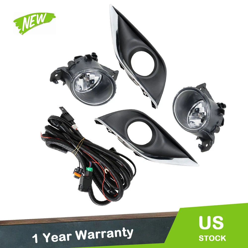 Set of 2 Fog Lamps Assembly for Nissan Versa (2015–2018) with Switch Bulbs