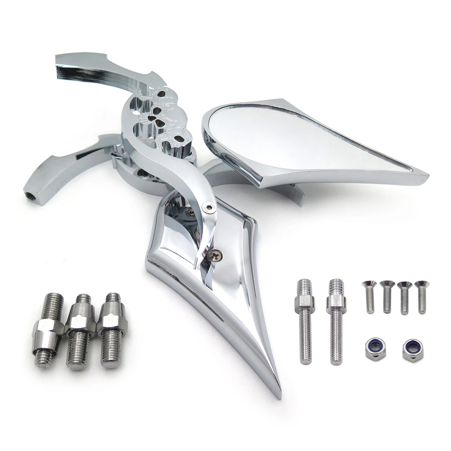 Chrome Billet Skull Blade Mirror for Honda CBR600 (1997–2006)