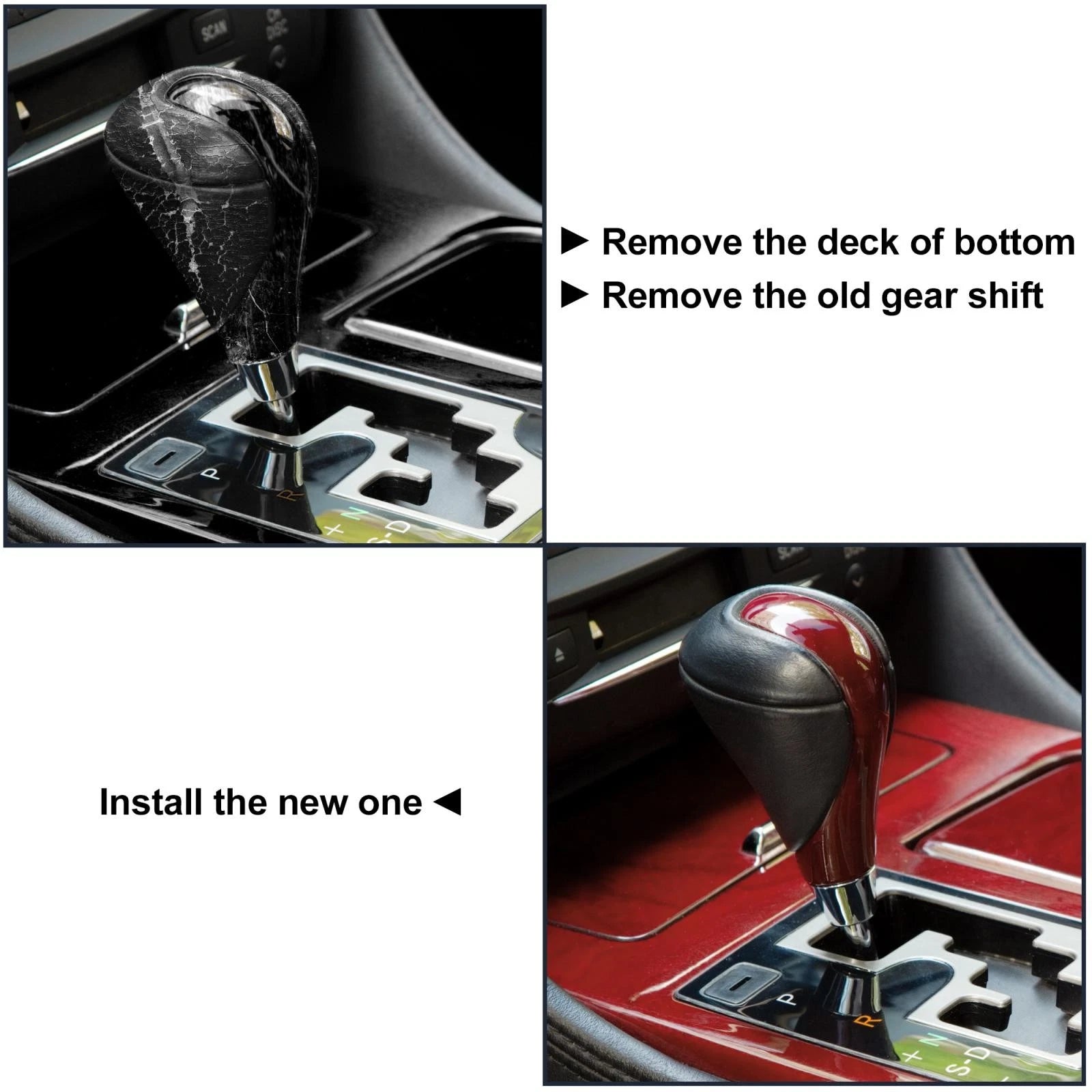 Automatic Gear Shift Knob for Lexus ES350 (2007–2012) Black Faux Leather