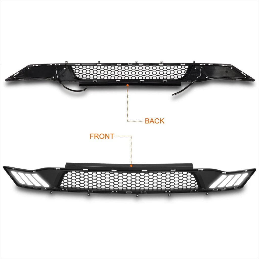 Honeycomb Front Lower Bumper Grille w/LED Light for Ford Mustang (2018–2019)