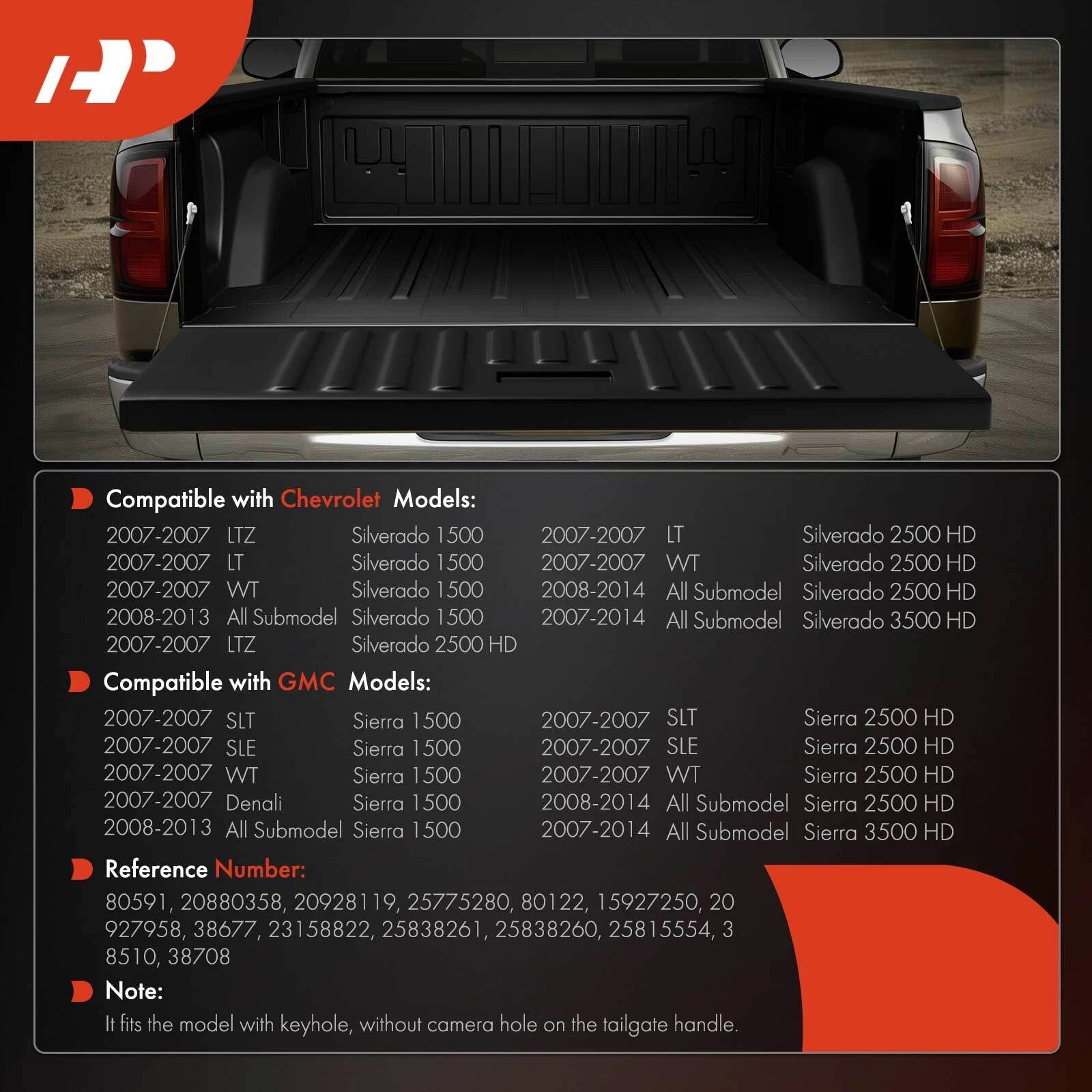 Tailgate Hardware Rebuild Kit with Rod & Cable for Chevy Silverado 1500 (2007-2018)