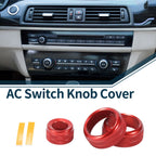 Set of 3 AC Media Switch Knob Covers for BMW 1 2 3 3GT 4 Series (F20 F22 F30 F31) Red