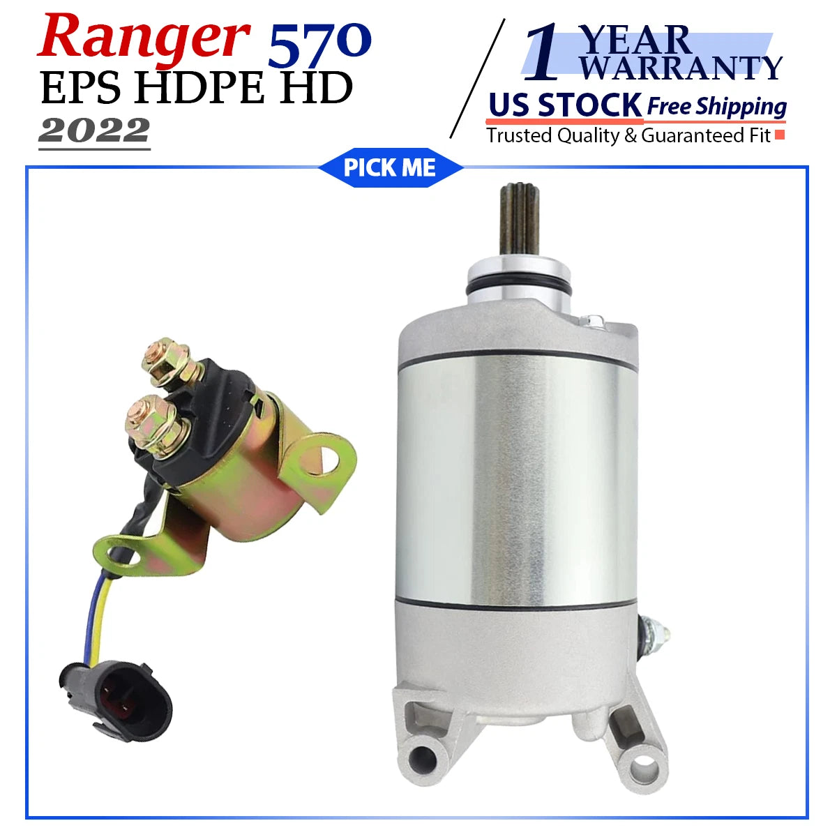 Starter for Polaris Ranger 570 EPS (2022) with Relay