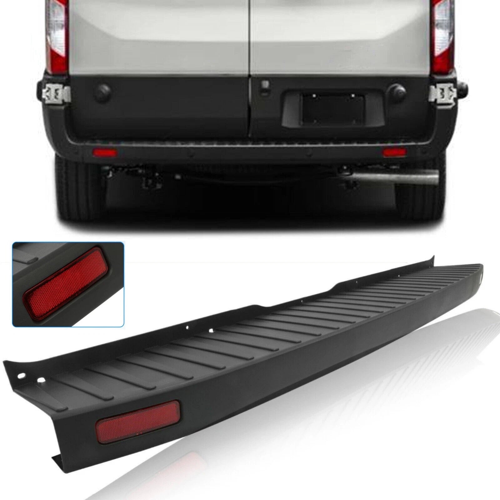 Rear Bumper Cover Top Pad with Reflectors for Ford Transit 150 250 350 (2015–2022)