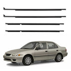 Set of 4 Door Outer Window Moulding Weatherstrip Seals for Toyota Corolla