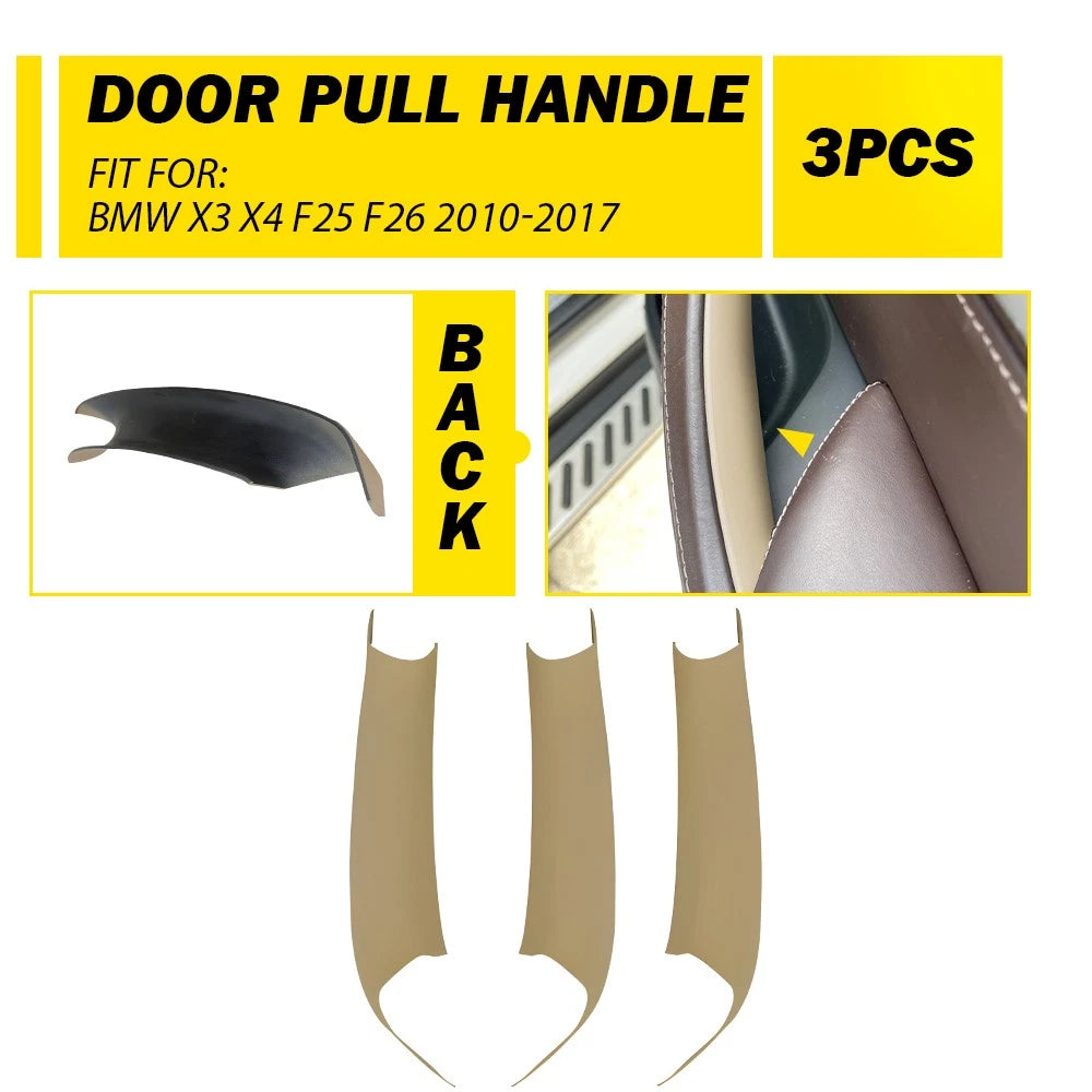 Set of 3 Door Handle Panel Covers for BMW X4 F26 X3 F25 (2011–2017) Beige