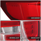 Chrome Red LED Tail Light Assembly for Ford Explorer (2016–2019)