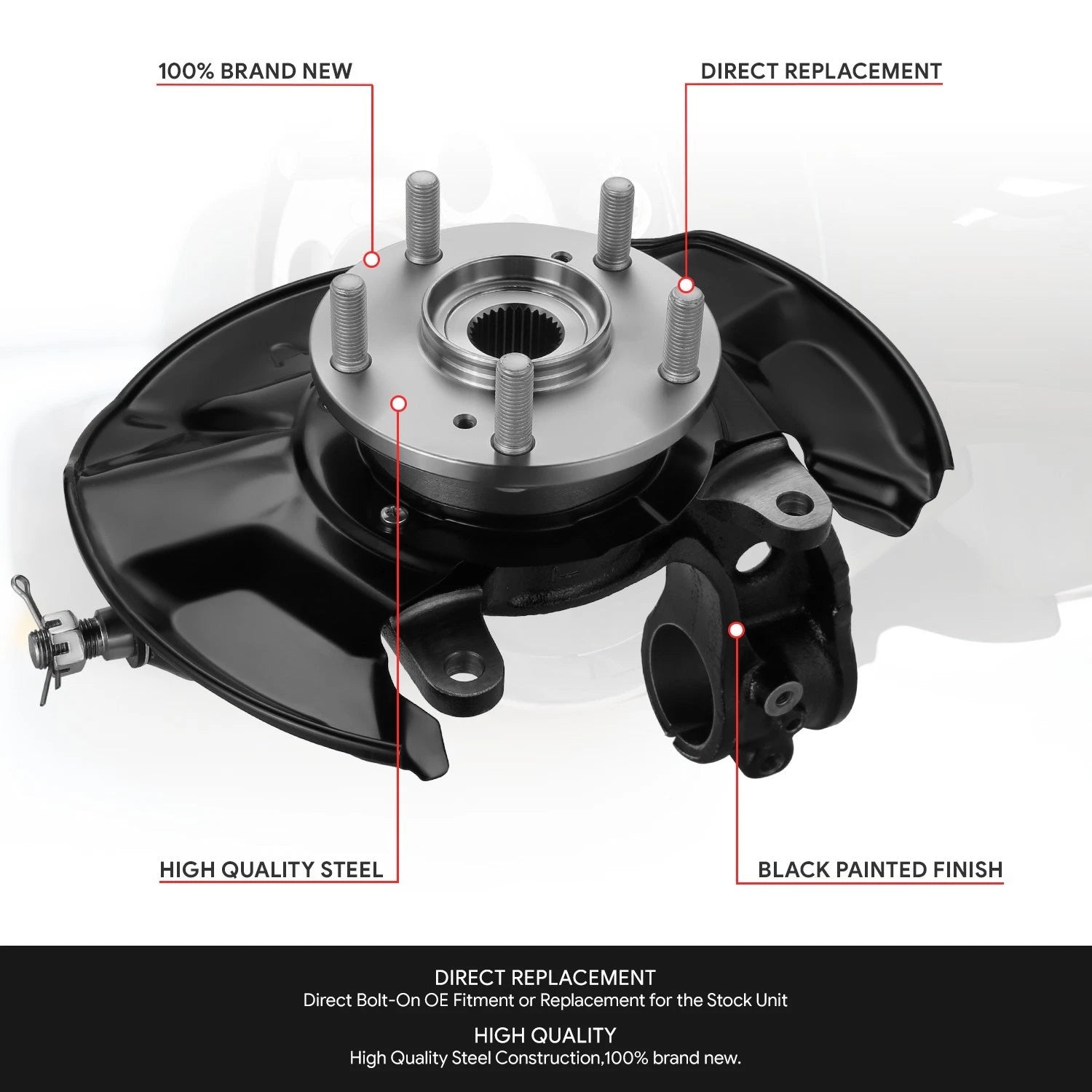 Front Passenger Loaded Wheel Bearing Knuckle Assembly for Honda Accord (2013–2016)