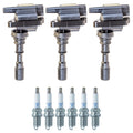 Set of 3 Ignition Coils & 6 NGK Platinum Spark Plugs for Sedona XG300 (2002–2006)